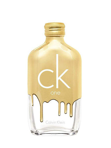 calvin Klein CK one gold, gold cap, half gold body dripping, white underhalf,ck one in white,calvin klein in gray