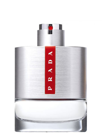 prada in white with red outline,steel looking layout,glass